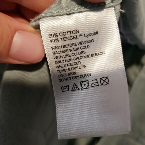 Tommy Bahama Men's Medium Long Sleeve Button Front Shirt Green - Picture 7 of 7